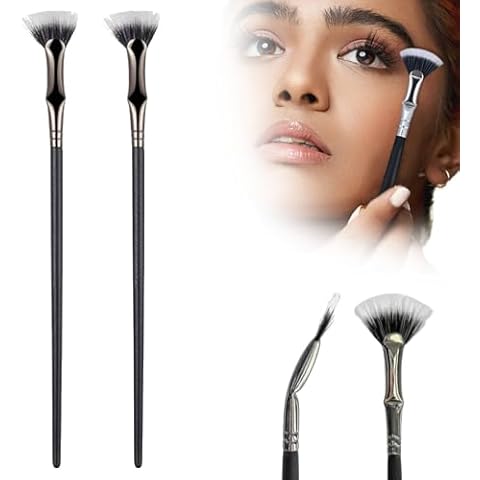 2025 New Folding Angle Scalloped Lash Brush, Mascara Fan Brush for Lashes Eyelash Separator Tool, Eye Makeup Fan Brush Eyelash Comb for Upper Lower Eye Lash (2 Pcs) Cover