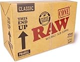 RAW Cones Classic 1 1/4 Size: Box of 1000 - Pre Rolled Rawthentic Cones Rolling Papers & Tips, 84mm, All Natural, Green Blazer Sticker
