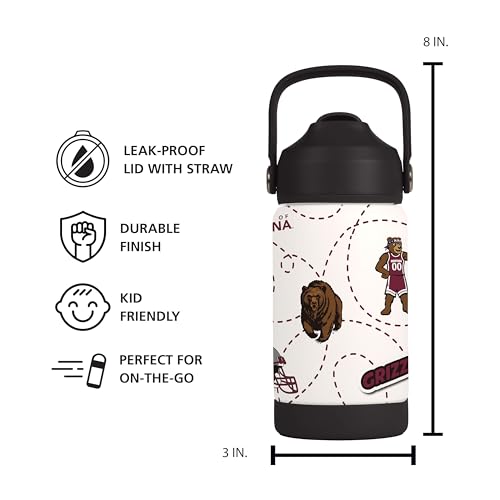Image of Logo Brands NCAA Mascot Stainless-Steel Kids Bottle -Soft Silicone Mouthpiece, Easy To Carry, Kid-Friendly Design- Great For School & On-The-Go