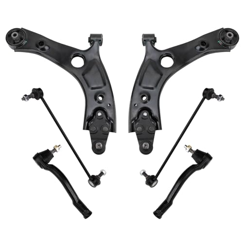 TRQ Front Steering & Suspension Kit Control Arm with Ball Joint Sway Bar Stabilizer Link Tie Rod Compatible with 2016-2020 Kia Sorento