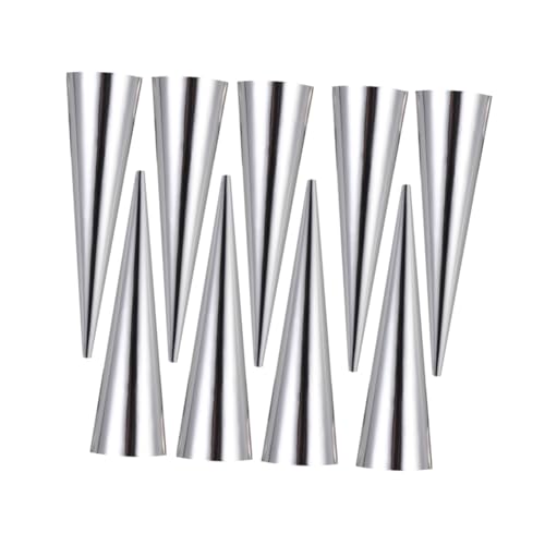 SOLUSTRE 9Pcs Stainless Steel Bread Baking Conical Shaped Croissant for Home Bakery Baking Tools for Delicious Bread Making