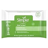 Simple Sensitive Skin Makeup Removing Cleansing Wipes No Harsh Chemicals 3 Packs of 25 Wipes
