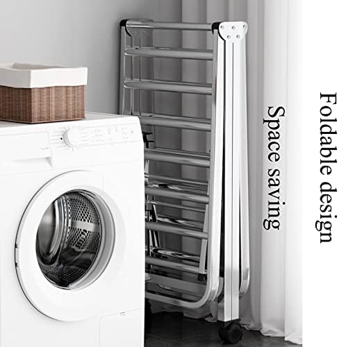 Foldable Space-Saving Clothes Rack Floor-Standing Clothes Rack Tripod,Clothes Drying Rack Tripod Portable Foldable Space Saving Laundry Drying Rack，Collapsible Movable Laundry Drying Rack wi