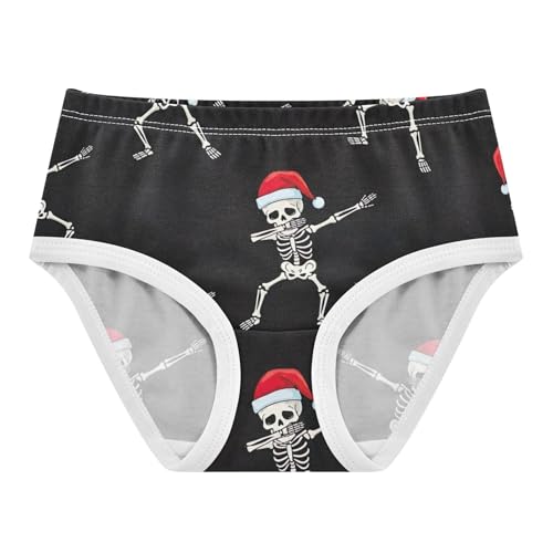 Girls Underwear Toddlers 2t Cotton Little Girl Panties Stylish Briefs Underpants Skeletons Red Hats Christmas Black
