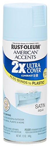 Rust Oleum 280695 American Accents Ultra Cover 2X Spray Paint, Satin Aqua, 12-Ounce Rust Oleum 280695 American Accents Ultra Cover 2X Spray Paint, Satin Aqua, 12-Ounce