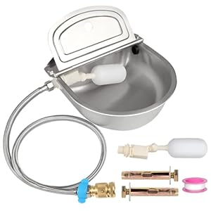 Automatic Water Dispenser for Dogs 304 Stainless Steel Pet Water Fountain Large Capacity Automatic Water Dispenser Outdoor Water Troughs for Livestock Chicken Cow Horse Water Trough