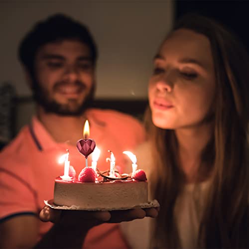 Knchy 5 Pack Heart Shaped Birthday Candles, Creative 3D Sparkler Candle Romantic Cake Decoration Supplies For Kids Adults, Multicolor Cake Topper Candles For Birthday Party Wedding Valentine's Day #TOP1