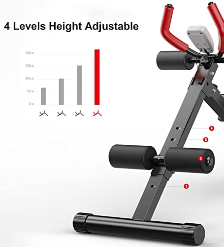 romeinse stoel Buikspieroefeningen Romeinse Stoel met Led Elektronisch Display en Trekkoord, in Hoogte Verstelbare Fitnessapparaten met Foamrollers, Gemakkelijk te Trainen - Image 5