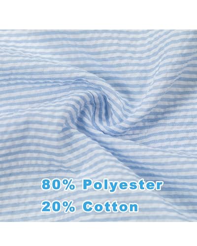 Seersucker Blazer Men Big and Tall Slim Fit Suit Jackets for Men Tuxedo Separate Sport Coat Formal Summer Beach Wedding Sky Blue Outfit Plus Size 3XL2