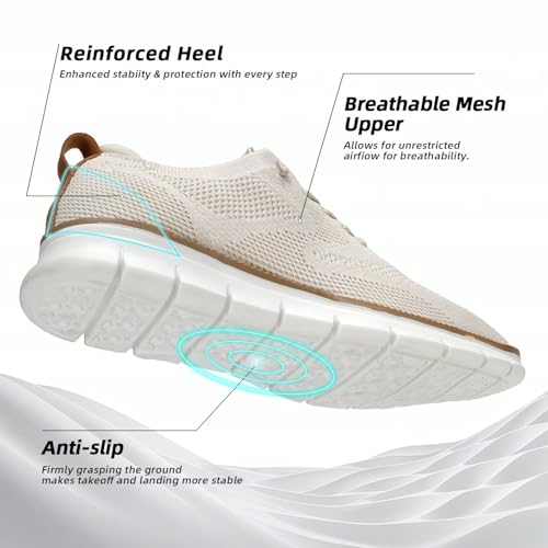 Image of Men's Casual Dress Shoes Fashion Walking Sneakers Mesh Business Oxfords Work Lightweight Soft Sole