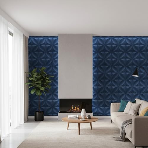Image of Kayra Decor PVC Panel for Wall Butterfly Design Electric Blue Color 19.7 inch x 19.7 inch (Pack of 12) - Covers 32.34 Sq. Ft.