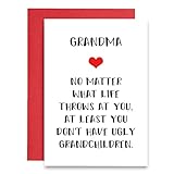 Serviky Lovely Happy Mother’s Day for Grandma, Special Love Grandmother Birthday Card from Grandchildren, Funny Mother’s Day