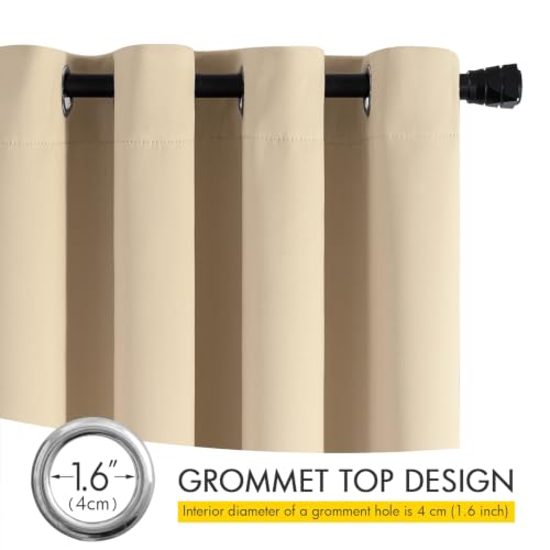 Image of MIULEE Beige Blackout Bedroom Curtains Drapes 95 Inch Long 52 inchx95 inch | Grommet Top, Room Darkening Window Drapes, Privacy Protection, Thermal Insulated, Heat Blocking, Light Blocking