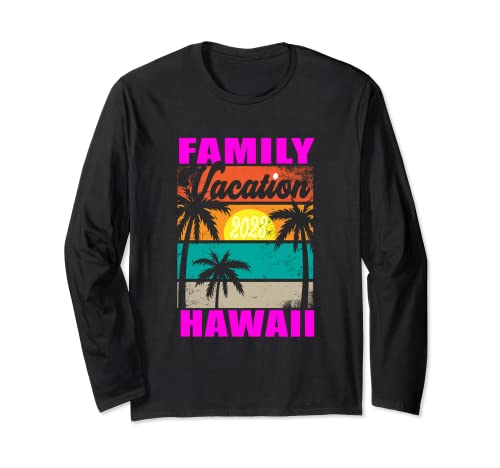 Hawaii Vacation 2023 Hombres Mujeres Niños Mamá Padre Familia Manga Larga