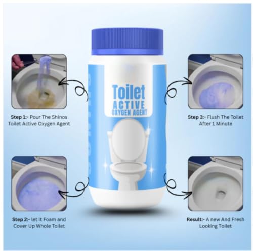 Image of Powerful Toilet Cleaner Active Oxygen Powder | Deep Cleaning, Stain Removal & Odor Control | Fast-Foaming Formula for Toilets & Bathroom (Pack of 1)