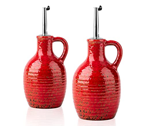 Dgudgu Oil Dispenser Oil And Vinegar Dispenser Set Olive Oil Bottle For Kitchen 2 Ceramic Olive Oil Dispenser #TOP10