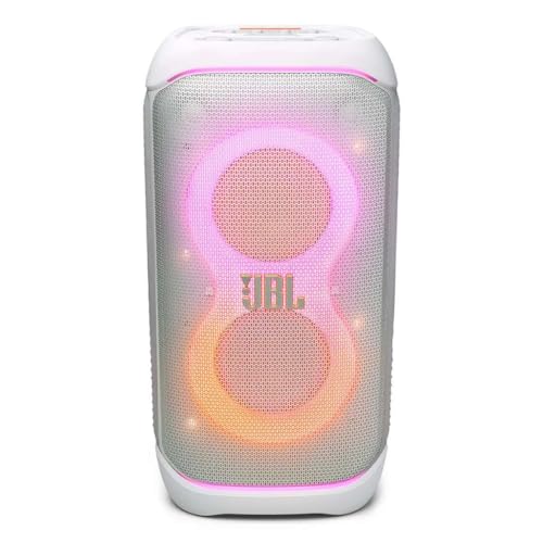 Image of JBL PartyBox Stage 320 Portable Party Speaker Bundle with Wireless Microphone System (White)