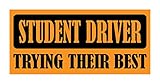 Trying Their Best Student Driver Bumper Magnet by DCM Solutions (Orange, 9.25" W x 4.25" H)