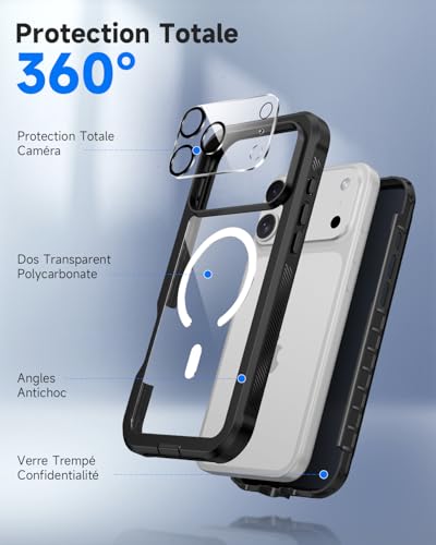 Marre des regards indiscrets ? Coque iPhone 17 Pro anti-espion antichoc - 3