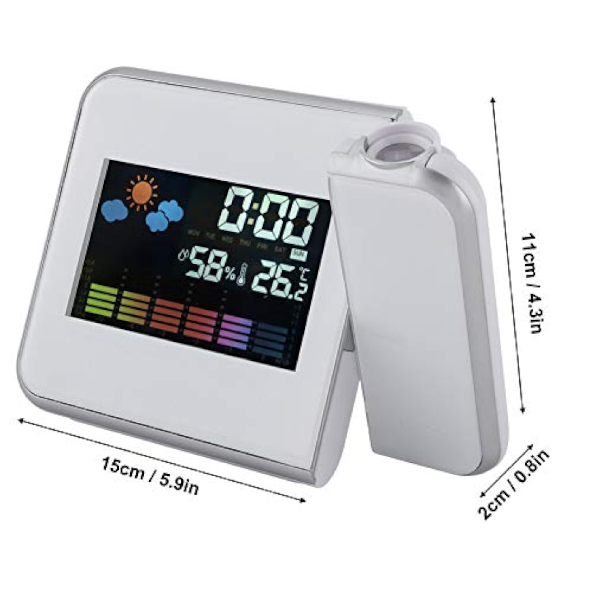 LED Weather Projector, Multi-Function Projection Alarm Clock for Home