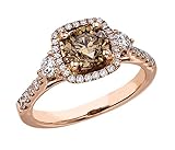 2Ct Round Cut Chocolate Diamond & Cubic Zirconia 14K Rose Gold Plated 925 Sterling Silver Engagement Wedding Ring For Women's. (7)