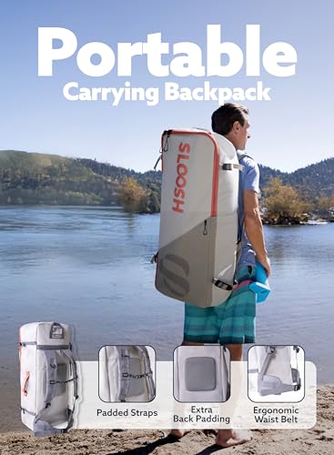 Image of SLOOSH Inflatable Stand Up Paddle Board for Adult, Inflatable Paddle Boards with Premium Accessories, Non-Slip EVA Deck, Ultra-Light Carry Bag Pump, Blow Up SUP for All Skill Levels