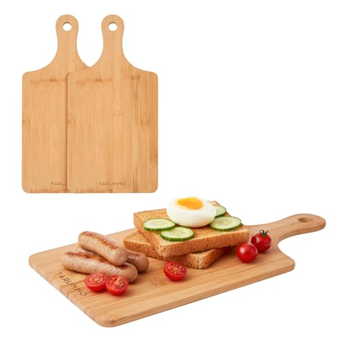 Set de 3 tablas de cortar de bambú con mango miniatura 1