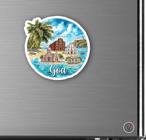 Image of Goa Textured Finish Acrylic Fridge Magnet - UV Texture Printed, Stylish Multicolor Magnet for Fridge, Wardrobe & Metal Surfaces, Pack of 1 (Goa 1)