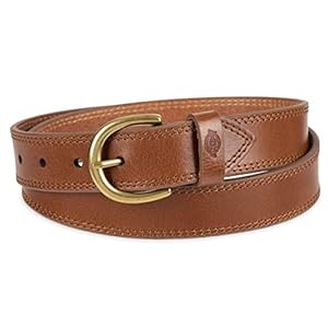 Dickies womens Casual Leather Jean Workwear Belt With Round Harness Buckle