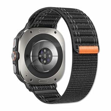 Pulseira Ondulada Nylon Loop LTimports compativel com Galaxy Watch Ultra 47mm Sm-L705 (LT-Preto)