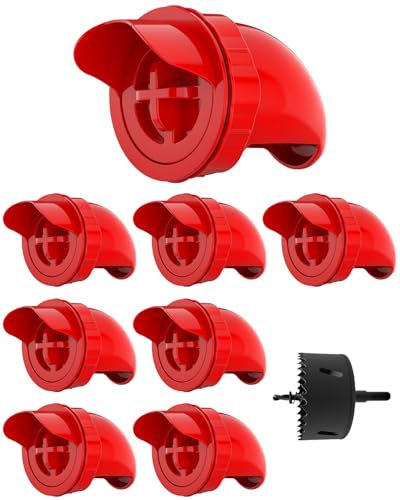 [8 Pack] Aopchry Automatic Chicken Feeder (Red), Chicken Feeders No Waste Feed, Egg Shaped Thickened Design, Rain-Proof, Suitable for Various Poultry, with Mounting Hole Opener
