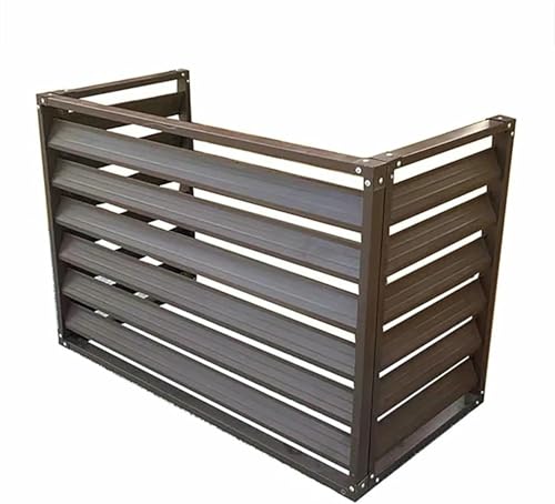 WZUOPG Outdoor Unit Air Conditioner Cover, Anti-Theft Solid Aluminum Privacy Fence, Pool Equipment Barrier Fence Trash Can(White,Medium)