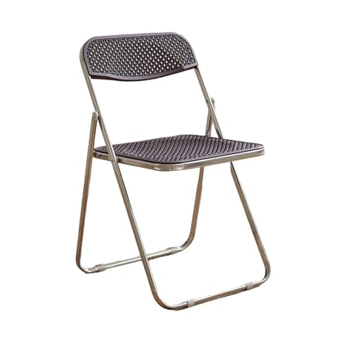Tragbarer 45,7 cm brauner Rattan-Küchenstuhl, robust, armlos,...