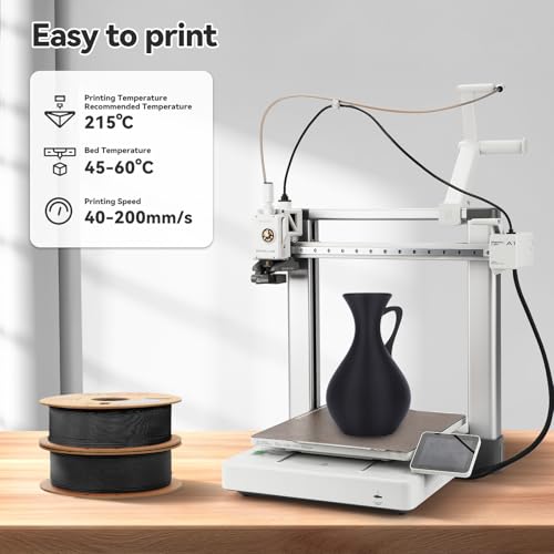 Image of 3DHoJor Matte PLA Filament 1.75mm, Upgrade Matte 3D Printer PLA Filament, 1KG*2 Bundle Cardboard Spool 3D Printing Filament for 3D Printers(Matte Black 2Pack)