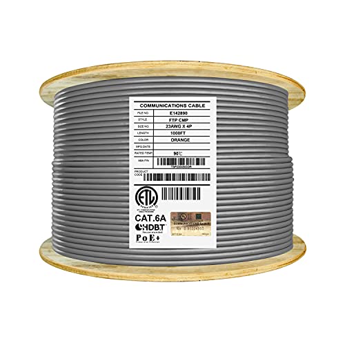 Cable CAT6A Blindado Plenum FTP 1000ft RJ45 Gris