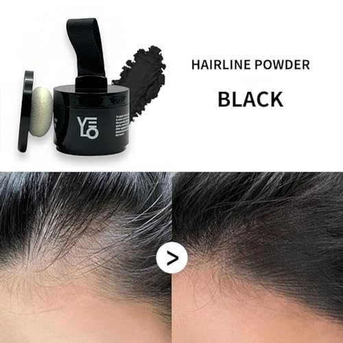 VELO Hairline Powder Instantly Conceals Hair Loss, Root Touch Up Hair Powder, Gray Hair Cover Up for Women & Men, Root Cover Up, Hair Fibers for Thinning Hair, Stain-Proof 48 Hours (BLACK)
