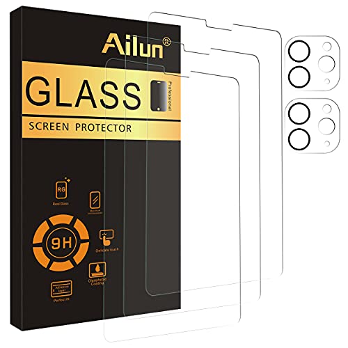 Ailun 3Pack Screen Protector for iPad Pro 2020 & 2021 [11 inch] + 2 Pack Camera Lens Protector,Tempered Glass Anti-Scratch Case Friendly