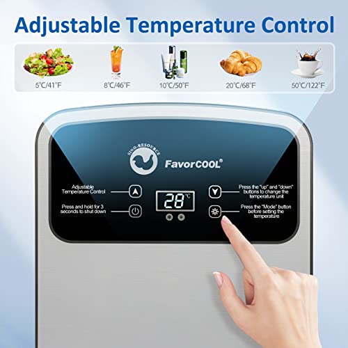 Image of 13.5L Compact Refrigerator, Single Door Mini Fridge With Digital Thermostat Display And Control Temperature, 12V AC /DC Portable Cooler Warmer