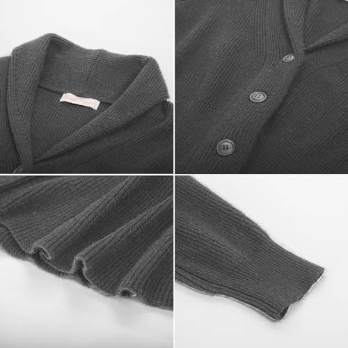 Image of Belle Poque Women Vintage Cardigan Sweater Shawl Lapel Button Down Sweater Outwear Coat