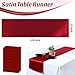 MDS Pack of 10 Satin Table Runners 12 x 108 Inch Long Wedding Sateen Bright Silk Smooth Table Runner for Wedding Reception Birthday Graduation Party Event Banquet Dinner Decoration - Apple Red