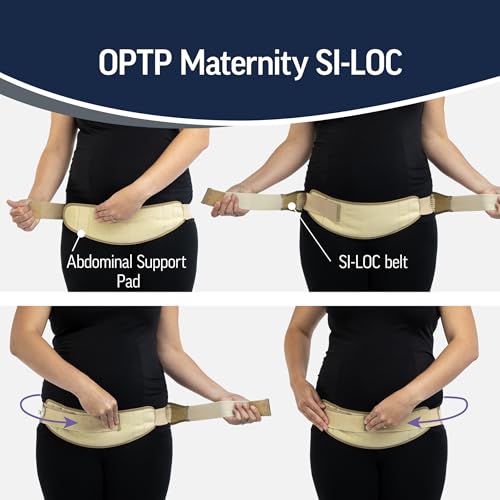 OPTP Maternity SI-LOC Support Belt – Comfortable Compression Pelvic Support Belt For Pregnancy and Postpartum SI Joint Belts for Women, Made in the USA – Small/Medium