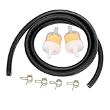 HIAORS Motorcycle Hose Petrol Fuel Line Hose Gas Oil Pipe Tube Gasoline Fuel Filter Line Clamp for Mini Moto Dirt Bike ATV Moped Scooter Black