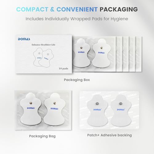 Image of 10 Pcs Replacement Pads Compatible with Omron TENS Units (PM500, PM400, PM3030), Not for Heat Pain Pro PM311 /PM800