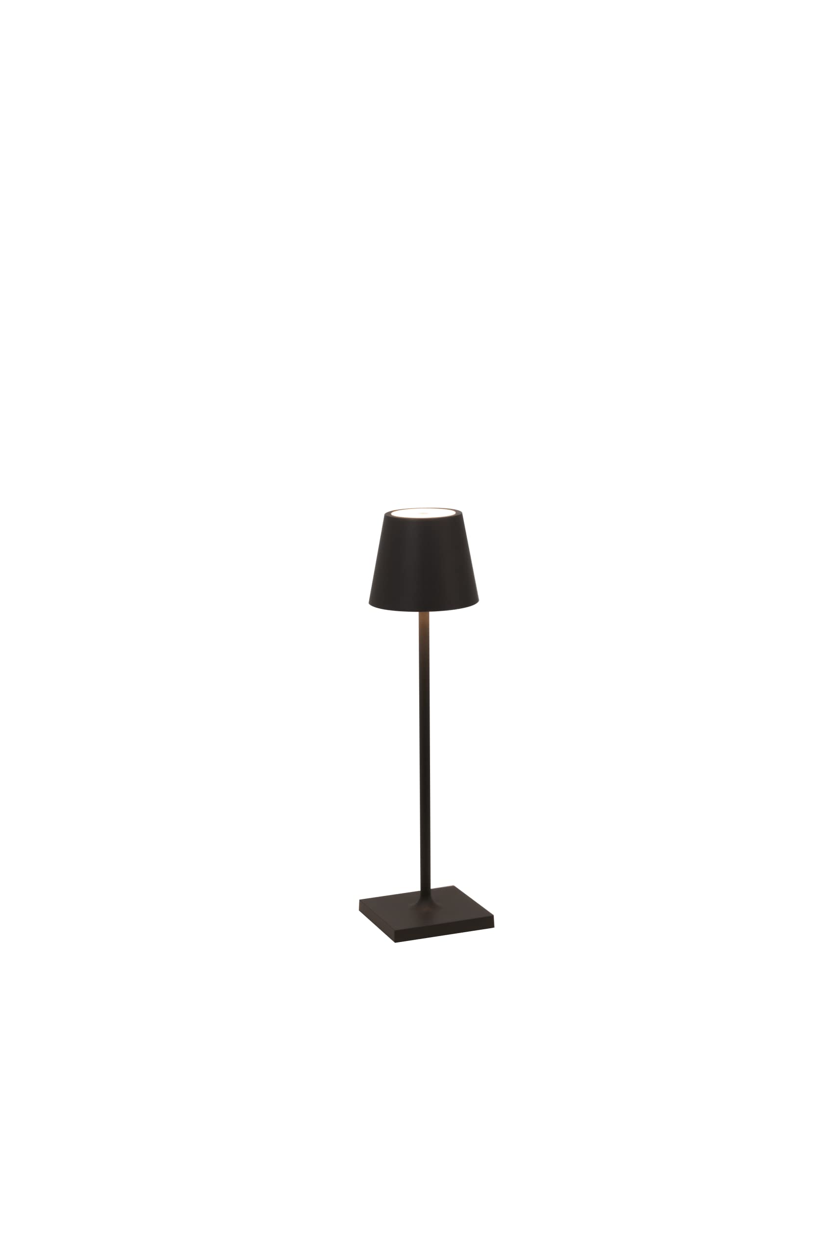 Zafferano Poldina Pro Micro, Lampada da tavolo LED senza fili Ricaricabile, Temperatura colore 2200-2700-3000K, IP65 Uso Interno/Esterno Batteria Lunga Durata, Alluminio H 27.5 cm - Grigio scuro