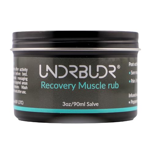 UNDRBUDR Post Activity Recovery Muscle Rub Salve with Arnica, Comfrey & Essential Oils | 3oz Natural Salve for Muscle Soreness, Back Pain, Joint Discomfort & Post-Workout Recovery | Herbal Relief Balm