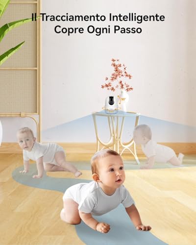 3MP Telecamera Wi-Fi Interno, 2K Videocamera di Sorveglianza, Tracciamento del Movimento con Rilevamento Umano, Audio Bidirezionale, 2,4ghz, MicroSD fino a 512GB - Powerline - Immagine 4