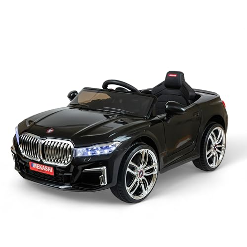 Image of MEKASHI Electric Ride-On Car for Kids 1-7 Years, 12V Battery, Remote Control, 5 Speed, LED Lights, Bluetooth, Black