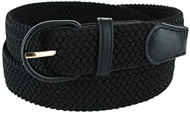 CTM® Men's Elastic Braided Belt with Covered Buckle (Big & Tall Available)