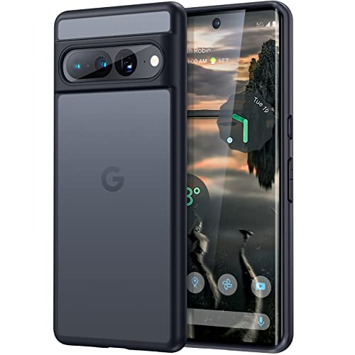 Humixx Translucent Matte for Google Pixel 7 Pro Case, [Mil-Grade Protection] [Anti-Fingerprint] Silky Touch Hard PC Back with Non-Slip Soft TPU Edge, Airbag Shockproof Case for Pixel 7 Pro Case, Black