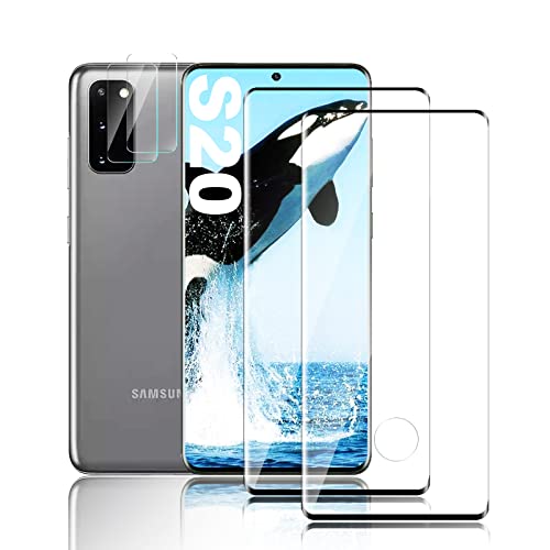 Verre Trempé pour Samsung Galaxy S20, [2 Pièces] [Ultra Claire] [Dureté 9H] [sans Bulles] Film Protection Ecran Verre Trempé Cover